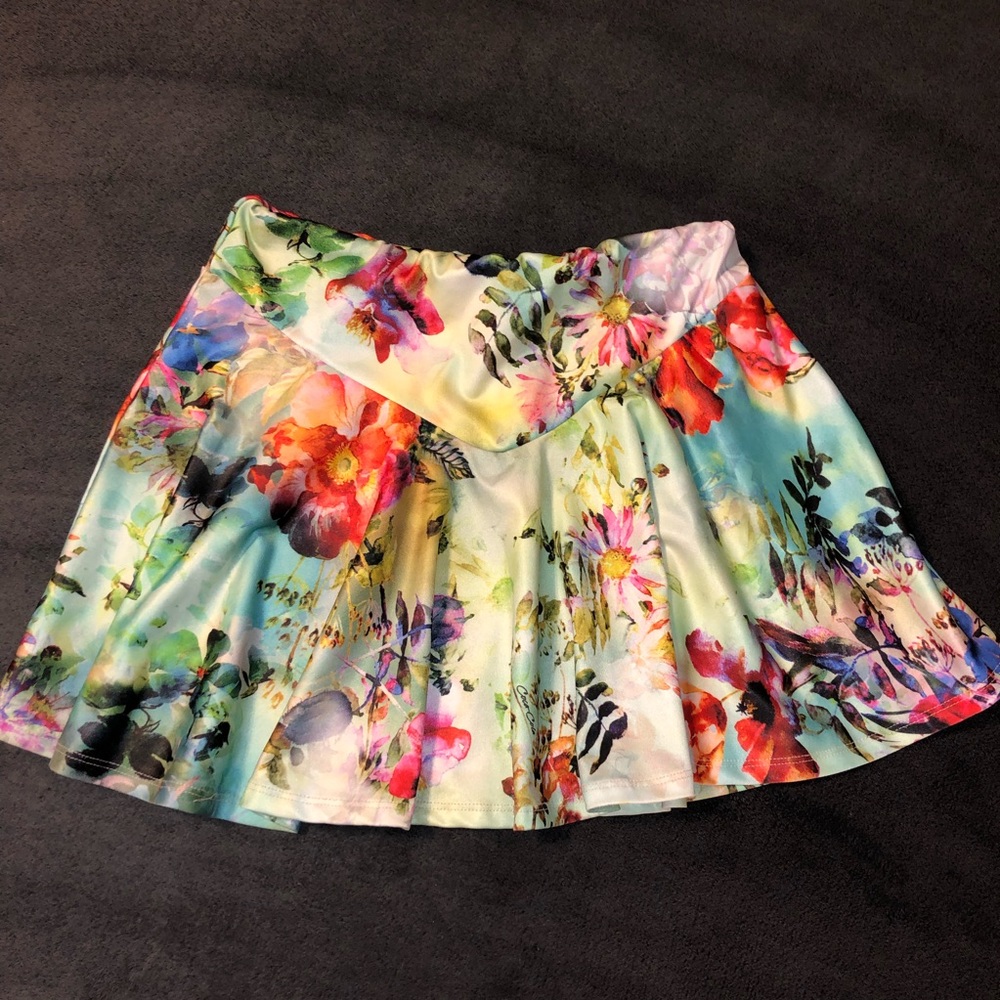 Coca Cola Floral Pleated Mini Skirt